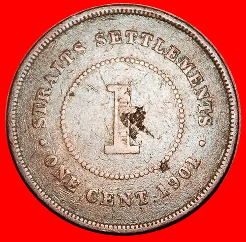 * GROSSBRITANNIEN (1887-1901): STRAITS SETTLEMENTS ★ 1 CENT 1901!  * GREAT BRITAIN (1887-1901): STRAITS SETTLEMENTS ★