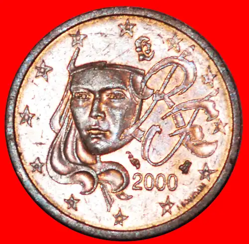 * MARIANNE (1999-2023): FRANKREICH ★ 2 EURO CENT 2000! *  FRANCE ★ 