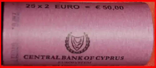 * GRIECHENLAND ROLLE: ZYPERN ★ 2 EURO 2017 PAPHOS! STEMPELGLANZ 25 MÜNZEN! * GREEECE ROLL: CYPRUS ★  UNC 25 COINS!