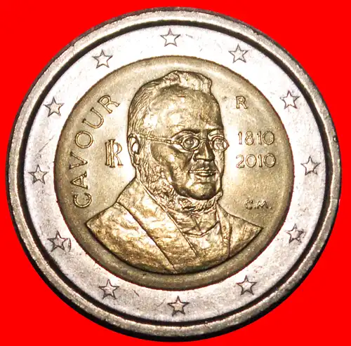 * CAVOUR (1810-1861): ITALIEN ★ 2 EURO 2010 uSTG! * ITALY ★ 
