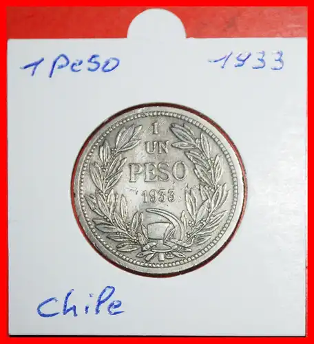 * HAMMER UND SICHEL (1933-1940): CHILE ★ 1 PESO 1933! IN PACKUNG!