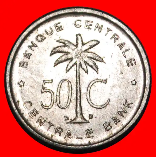 * PALME (1954-1955): BELGISCH-KONGO - RUANDA-URUNDI ★ 50 CENTIMES 1955 VZGL STEMPELGLANZ! * PALMTREE: BELGIAN CONGO - RUANDA-URUNDI ★