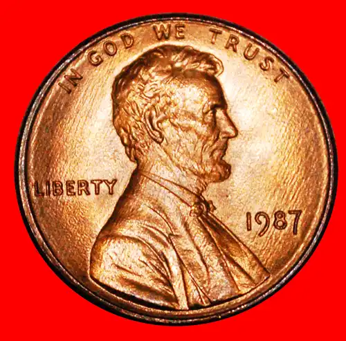 * MEMORIAL (1982-2008): USA ★ 1 CENT 1987 STG STEMPELGLANZ ENTDECKUNG MÜNZE UNVERÖFFENTLICHT! LINCOLN (1809-1865) *  USA ★ 1 CENT 1987 UNC MINT LUSTRE DISCOVERY COIN UNPUBLISHED! 