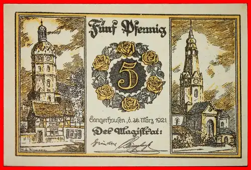 * SACHSEN: DEUTSCHLAND SANGERHAUSEN ★ 5 PFENNIG 1921 KFR KNACKIG! * SAXONY: GERMANY SANGERHAUSEN ★