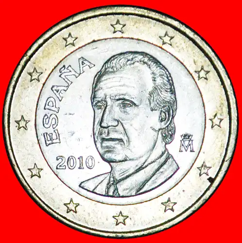 * NICHT-PHALLISCHE TYP (2010-2014): SPANIEN ★ 1 EURO 2010! JUAN CARLOS I. (1975-2014) * NON-PHALLIC TYPE: SPAIN ★ 