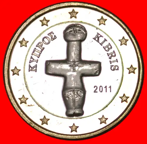 * GRIECHENLAND (2008-2022): ZYPERN ★ 1 EURO 2011 STG STEMPELGLANZ! INTERESSANTES JAHR!  * GREECE (2008-2022): CYPRUS ★ UNCOMMON YEAR!  