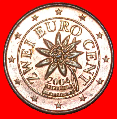 * BLUME (2002-2023): ÖSTERREICH ★ 2 EUROCENT 2004 VZGL STEMPELGLANZ! * FLOWER: AUSTRIA ★ 
