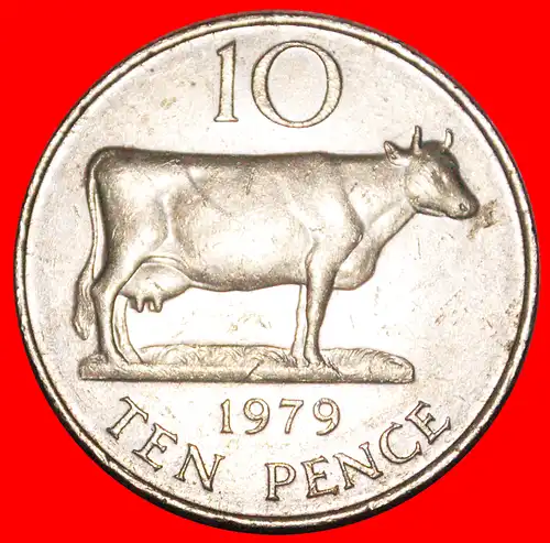 * GROSSBRITANNIEN KUH: GUERNSEY ★ 10 PENCE 1979! ELISABETH II. (1953-2022) * GREAT BRITAIN: GUERNSEY ★