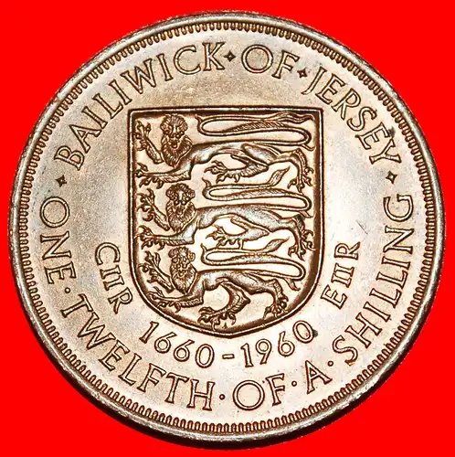 * GROSSBRITANNIEN KARL II. (1630–1685): JERSEY ★1/12 SHILLING 1660-1960 STG STEMPELGLANZ! INTERESSANTER TYP!* GREAT BRITAIN: JERSEY ★