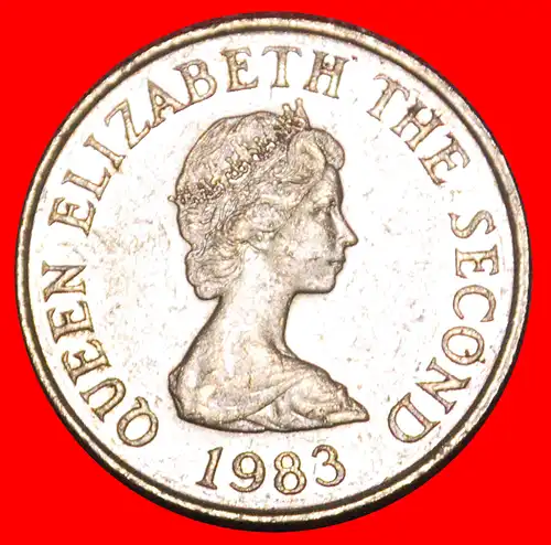 * GROSSBRITANNIEN (1983-1988): JERSEY ★ 5 PENCE 1983 TURM! ELISABETH II. (1953-2022)  * GREAT BRITAIN: JERSEY ★