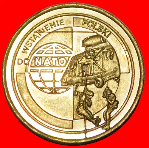 * HUBSCHRAUBER SELTEN: POLEN ★ 2 ZLOTY 1999 NORDISCHES GOLD STG STEMPELGLANZ! * HELICOPTER RARE: POLAND ★ NORDIC GOLD UNC MINT LUSTRE! 