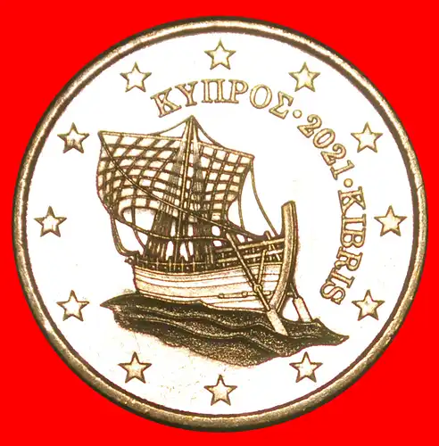 * GRIECHENLAND (2008-2022): ZYPERN ★ 50 EURO CENT 2021 SCHIFF NORDISCHES GOLD STG STEMPELGLANZ! * GREECE: CYPRUS ★