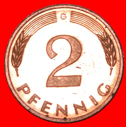 * ROGGEHREN (1967-2001): DEUTSCHLAND ★ 2 PFENNIG 1992G STEMPEL 7+B! STG STEMPELGLANZ! * RYE EARS (1967-2001): GERMANY ★ 2 PFENNIGS 1992G DIES 7+B! UNC MINT LUSTRE!