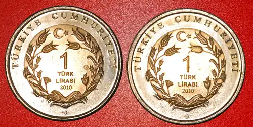 * SELTEN: TÜRKEI ★ 1 LIRA 2010 KATZE & HUND KOMPLETTES STG SET! * RARE: TURKEY ★ 1 LIRA 2010 CAT & DOG COMPLETE UNC SET!