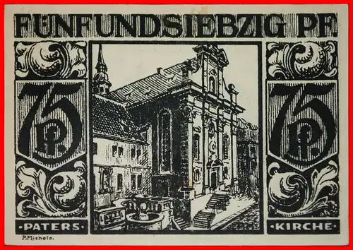 * WESTFALEN: DEUTSCHLAND PADERBORN ★ 75 PFENNIG 1921 KFR KNACKIG! SCHWARZDRUCK! * WESTPHALIA: GERMANY PADERBORN ★ UNC CRISP! BLACK PRINT! 