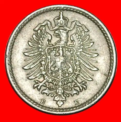 * ADLER (1874-1889): DEUTSCHLAND ★ 5 PFENNIG 1875E SELTEN! WILHELM I. (1871-1888) * EAGLE: GERMANY ★ 5 PFENNIG 1875E RARE! 