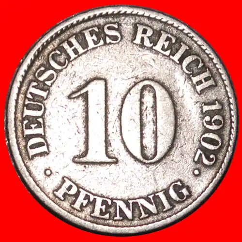 * ADLER (1890-1916): DEUTSCHLAND ★ 10 PFENNIG 1902J! WILHELM II. (1888-1918)! * EAGLE: GERMANY ★ 