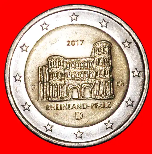 * RHEINLAND-PFALZ: DEUTSCHLAND ★ 2 EURO 2017F NICHT-PHALLISCHE TYP! uSTG STEMPELGLANZ! * GERMANY ★ 