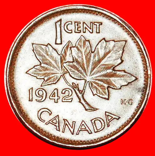 * KRIEGSZEIT (1939-1945): KANADA ★ 1 CENT 1942! GEORG VI. (1937-1952) * WAR ISSUE: CANADA ★