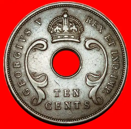 ~ GROSSBRITANNIEN (1921-1936): OSTAFRIKA ★ 10 CENT 1922! GEORG V. (1911-1936) ~ GREAT BRITAIN: EAST AFRICA ★ 