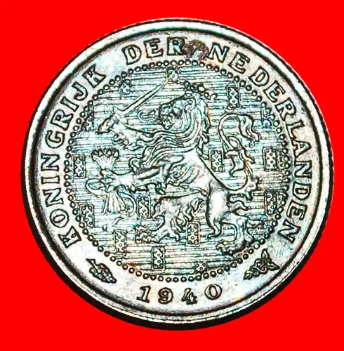 * WUCHERND LÖWE (1909-1940): NIEDERLANDE ~ 1/2 CENT 1940! WILHELMINA (1890-1948)! * RAMPANT LION: NETHERLANDS ★ 