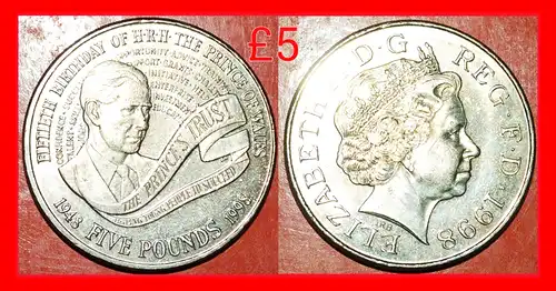 * CROWN PRINZ CHARLES★ GROSSBRITANNIEN★ 5 PFUND 1998! INTERESSANTER TYP! ELISABETH II. (1953-2022) * CROWN PRINCE CHARLES★ GREAT BRITAIN★ 