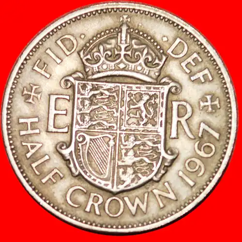 * WAPPEN ★ GROSSBRITANNIEN ★ HALB CROWN 1967! ELISABETH II. (1953-2022) * GREAT BRITAIN★ 