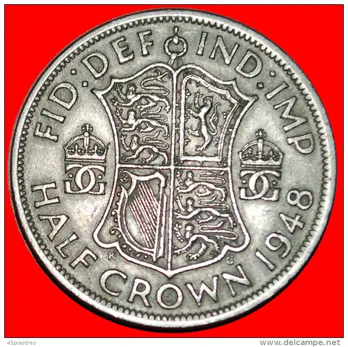 * WAPPEN ★ GROSSBRITANNIEN ★ HALB CROWN 1948! GEORG VI. (1937-1952) * GREAT BRITAIN★ 