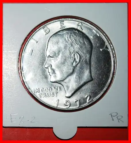 * MOND-DOLLAR (1971-1999): USA ★ 1 DOLLAR 1972D! EISENHOWER (1890-1969)! IN PACKUNG STG STEMPELGLANZ! * LUNAR DOLLAR: USA ★ ★IN HOLDER!