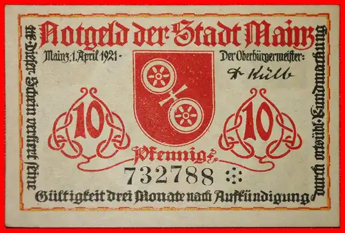 * HESSEN: DEUTSCHLAND MAINZ ★ 10 PFENNIG 1400 1921 VZGL KNACKIG! VERÖFFENTLICHT WERDEN!   * HESSE:  GERMANY ★ TO BE PUBLISHED!  