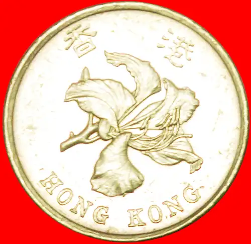 * GROSSBRITANNIEN (1993-2017): HONGKONG ★ 50 CENT 1997! ELISABETH II. (1953-2022) BLUME!  * GREAT BRITAIN: HONG KONG ★ 