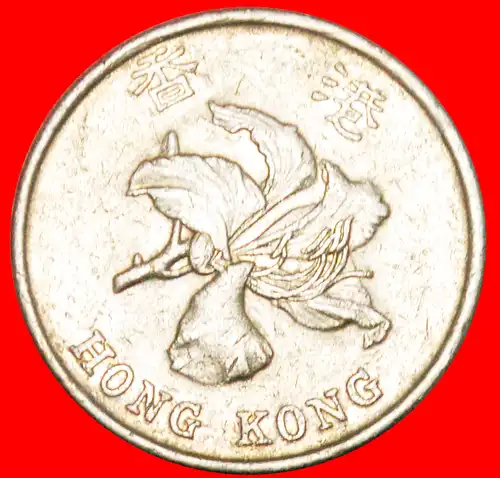 * GROSSBRITANNIEN (1994-2019): HONG KONG ★ 1 DOLLAR 1998! ELISABETH II. (1953-2022) BLUME! * GREAT BRITAIN: HONG KONG ★ 