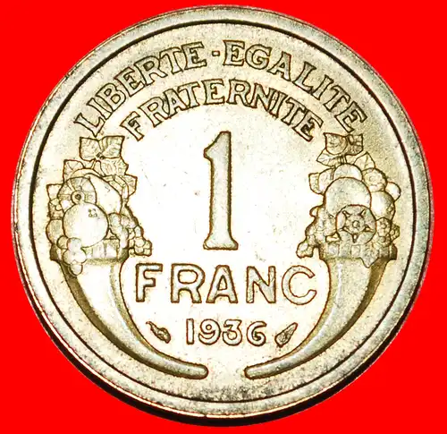 * FÜLLHORN (1931-1941): FRANKREICH ★ 1 FRANC 1936!  * CORNUCOPIAS: FRANCE ★