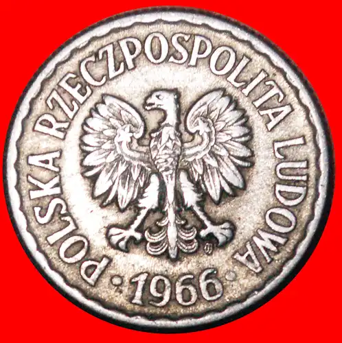 * SOZIALISTISCHE STERNE AUF ADLER (1957-1985): POLEN ★ 1 ZLOTY 1966! STEMPEL I+A!   * SOCIALIST STARS ON EAGLE: POLAND ★DIE I+A!