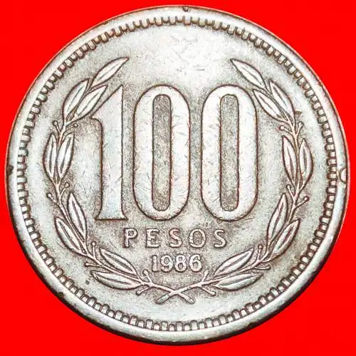 Ⰶ GEKRÖNTER KONDOR (1981-2000): CHILE ★ 100 PESO 1986 FEHLER!