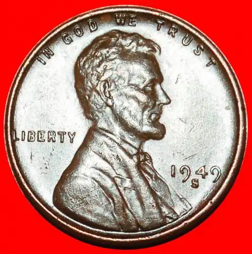 Ⰶ WEIZEN PENNY (1909-1958): USA ★ 1 CENT 1949S! LINCOLN (1809-1865)