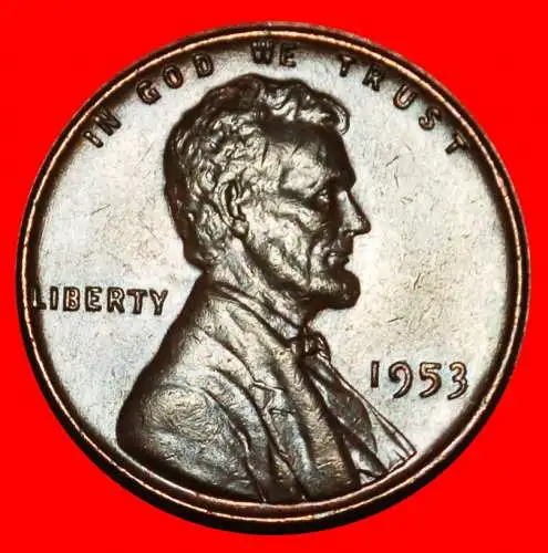 Ⰶ WEIZEN PENNY (1909-1958): USA ★ 1 CENT 1953 uSTG! LINCOLN (1809-1865)!