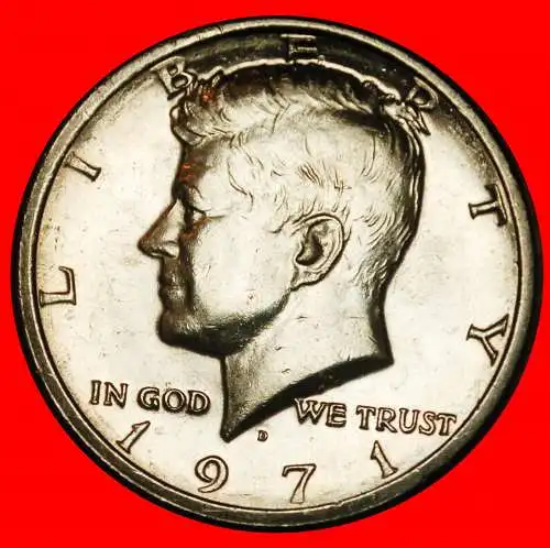 Ⰶ ADLER (1964-2024): USA ★ 1/2 DOLLAR 1971D KENNEDY (1960-1963)! STG STEMPELGLANZ!