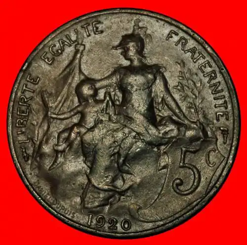 Ⰶ FREIHEIT (1897-1921): FRANKREICH ★ 5 CENTIME 1920! UNGEWÖHNLICH! 