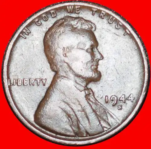 * WEIZEN FRAU PENNY (1909-1958): USA ★ 1 CENT 1944S! LINCOLN (1809-1865)
