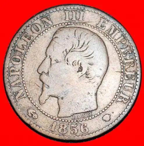 Ⰿ OHNE KRANZ (1853-1857): FRANKREICH ★ 5 CENTIMES 1856MA MUSCHEL! NAPOLEON III. (1852-1873)!  Ⰿ WITHOUT WREATH (1853-1857): FRANCE ★