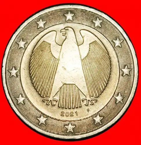 Ⰿ NICHT-PHALLISCHE TYP (2008-2025): DEUTSCHLAND ★ 2 EURO 2021F BADEN-WÜRTTEMBERG! STEMPEL I! Ⰿ NON-PHALLIC TYPE (2008-2025): GERMANY ★