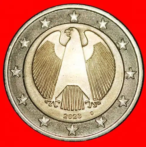 Ⰿ NICHT-PHALLISCHE TYP (2008-2025): DEUTSCHLAND ★ 2 EURO 2023D BAYERN STEMPEL I!  Ⰿ NON-PHALLIC TYPE (2008-2025): GERMANY ★