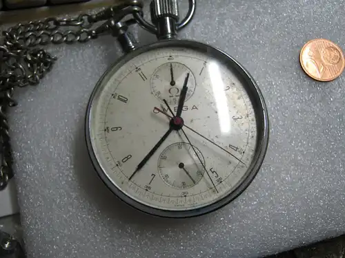 Omega  schlepp  Zeiger ( RETRAPANTE )  große  raschen Uhr  65 mm. 