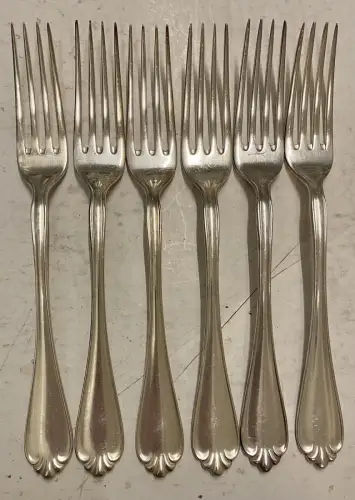 Wilkens Martin 6x Menügabel Muster #515 90er Silber Auflage 21,2 cm (2) TOP!