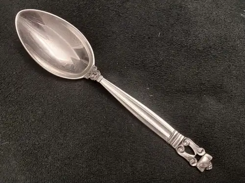 GEORG JENSEN Sterling Dessertlöffel #21 Frokost Lunch Spoon Konge König Acorn