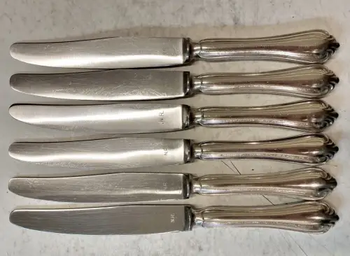 Wilkens Martin 6x Menümesser Muster #515 90er Silber Auflage 24,8 cm (2) TOP!