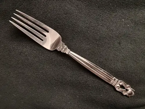 GEORG JENSEN 925 Sterling Dessertgabel #22 Lunch Fork Konge König Acorn