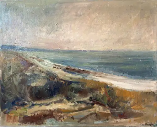 GUN BAAGØE 1924-2007 Dänemark Küstenlandschaft mit Dünen Original Öl/Lw 65x80