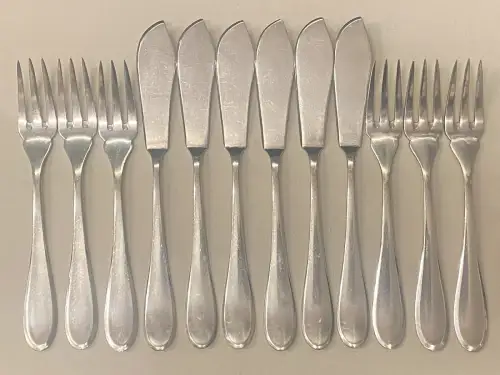 6 Pers. Fischbesteck Silberaufl. 90 Gebr. Hepp HAUS WÜNSCHMANN WESTERLAND SYLT